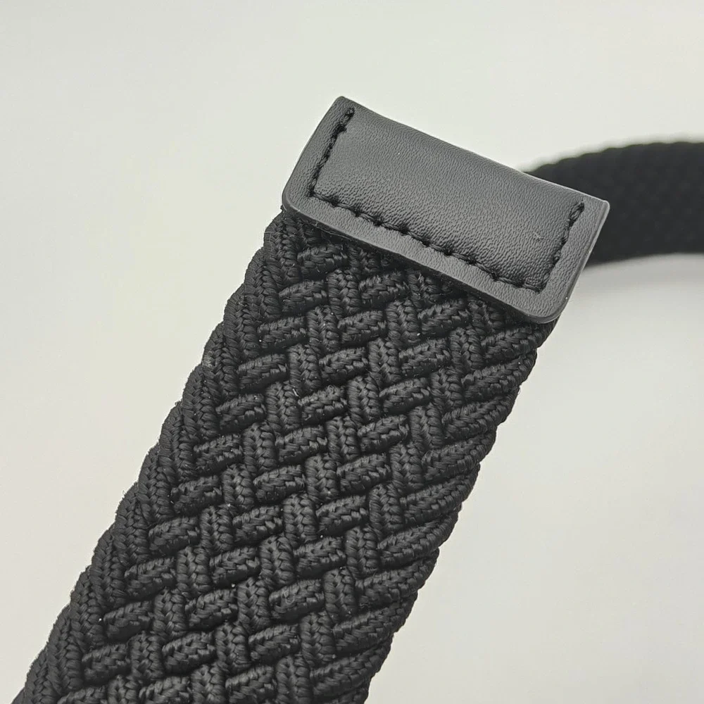 Nike Men's Stretch Woven Braided Golf Belt Black Size L 38-40 Silver Buckle NWT
